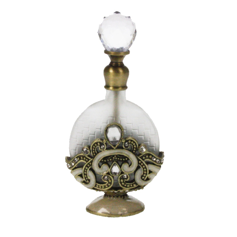 Sierflesje met ronde dop/ strass 10x5x2cm