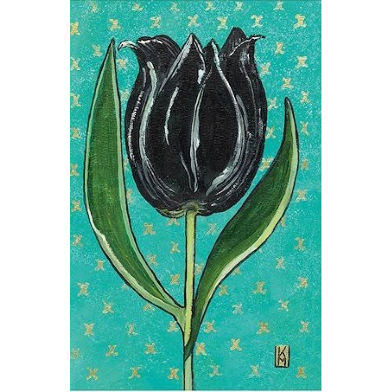 Dubbele kaart met env. Zwarte Tulp 11,5x17,5cm