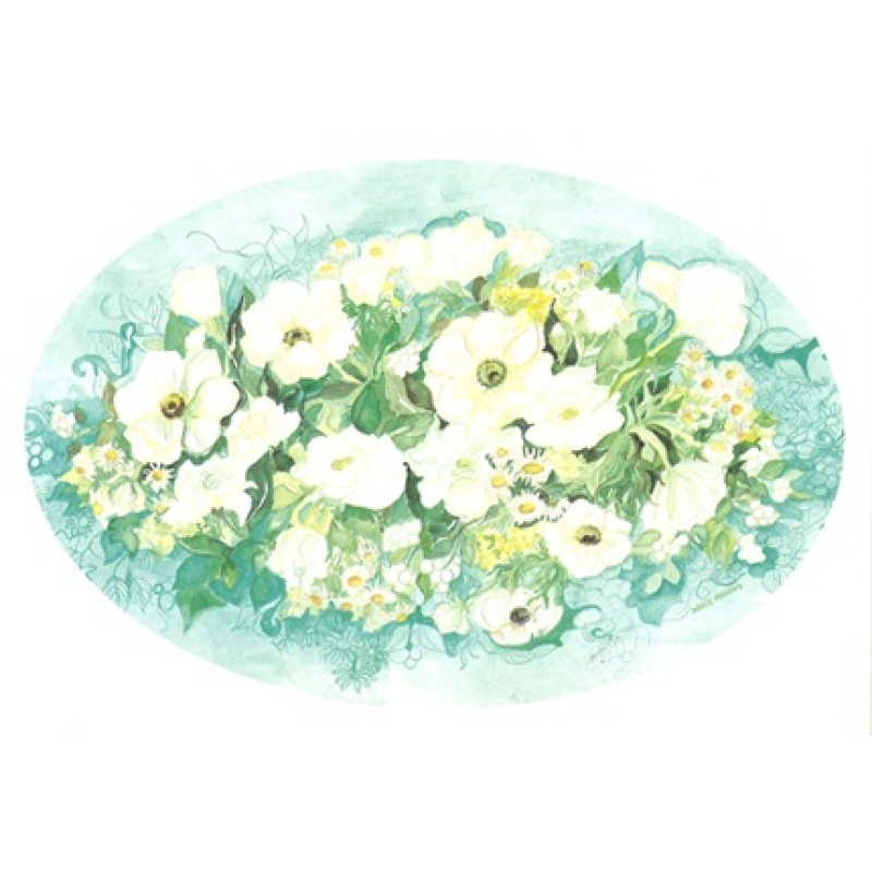 Dubbele kaart met env. Mint Boeket 15x10,5cm