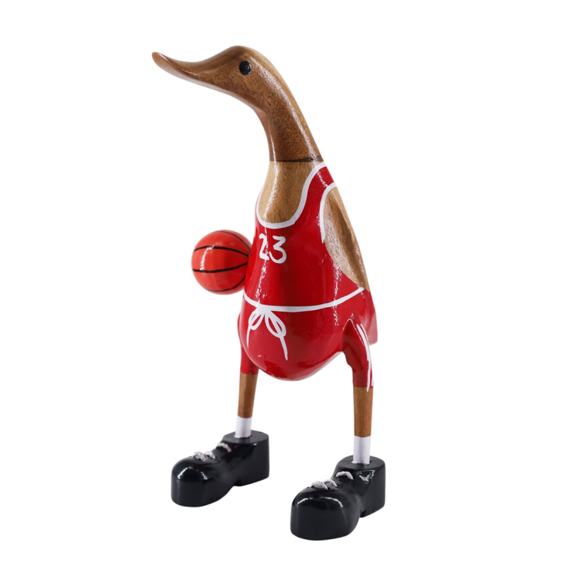 Houten eend Franck basketbal rood S