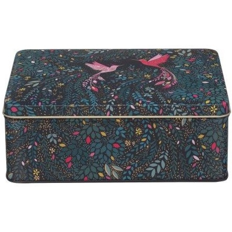 Blik Vogels zwart 19,5x15,5x7,2cm