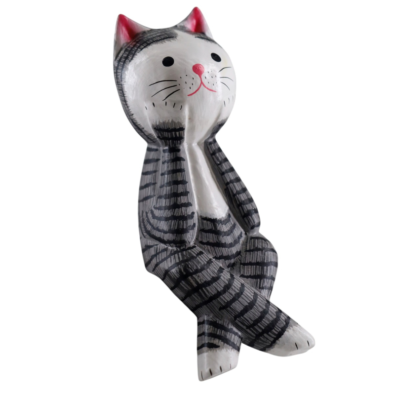 Kat Nella zittend grijs 6x15 cm