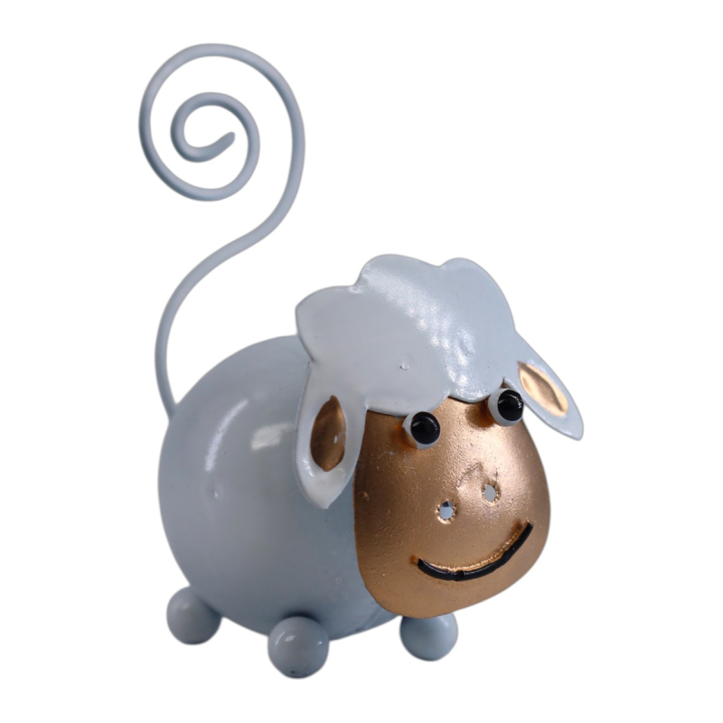 Metalen schaap Amir wit goud