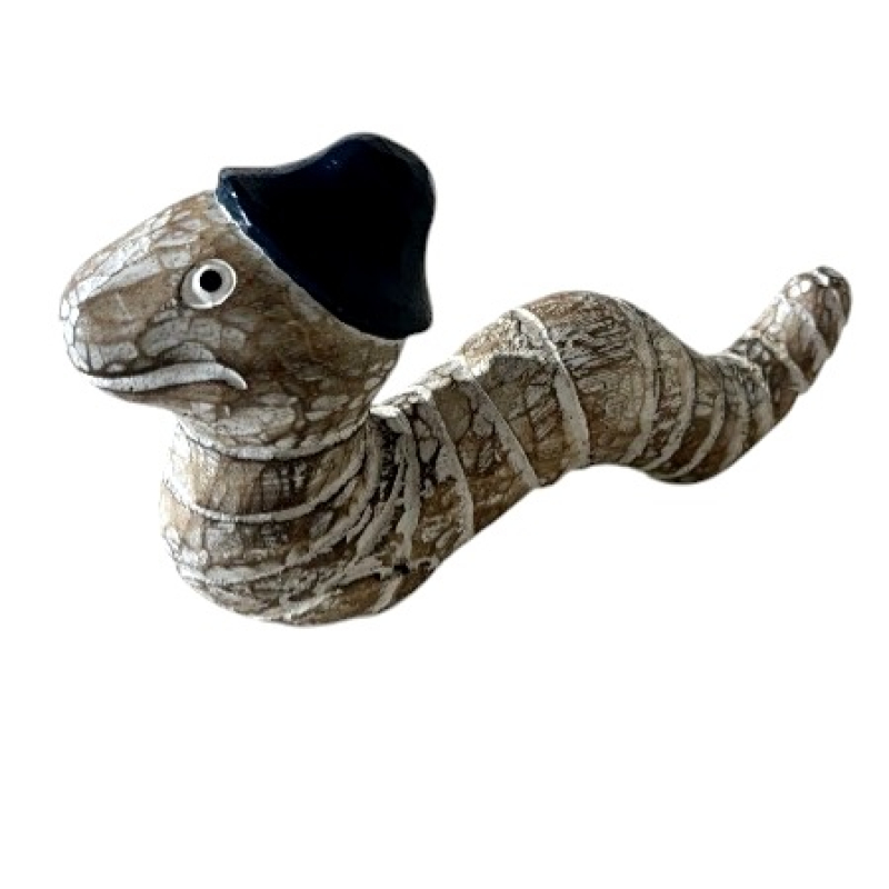 Worm Wanda 13 cm donkerbl hoedje