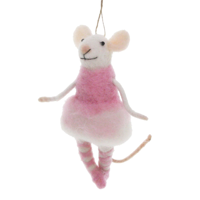Muis Ballerina vilt 11x8x13cm