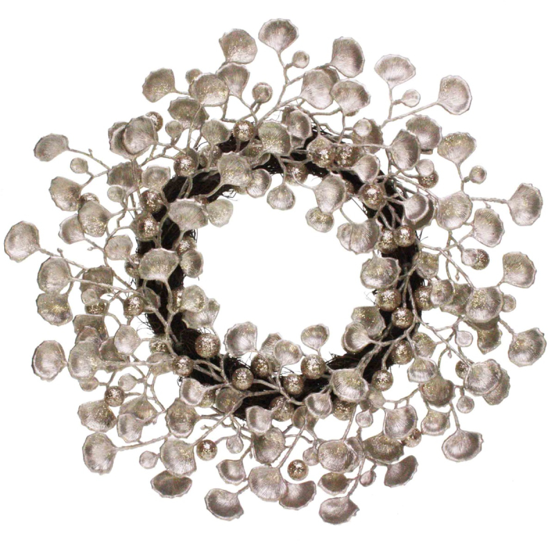 Krans Ginko bladeren zilver Ø50cm