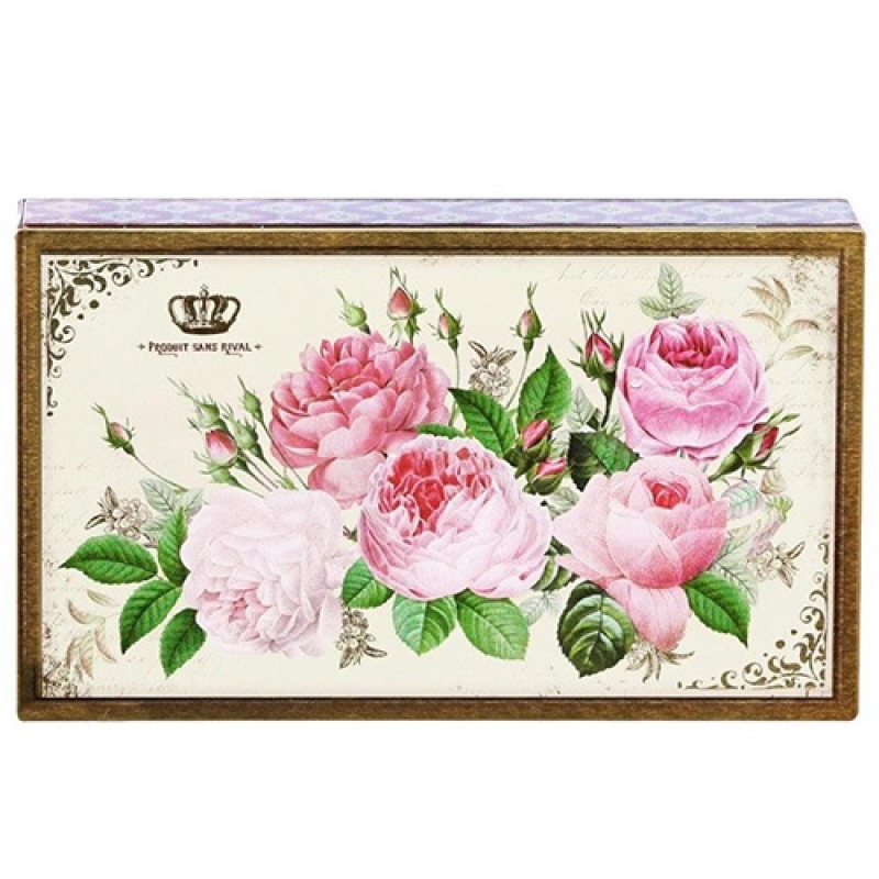 Blikje Roze rozen 14,8x11,2x4cm