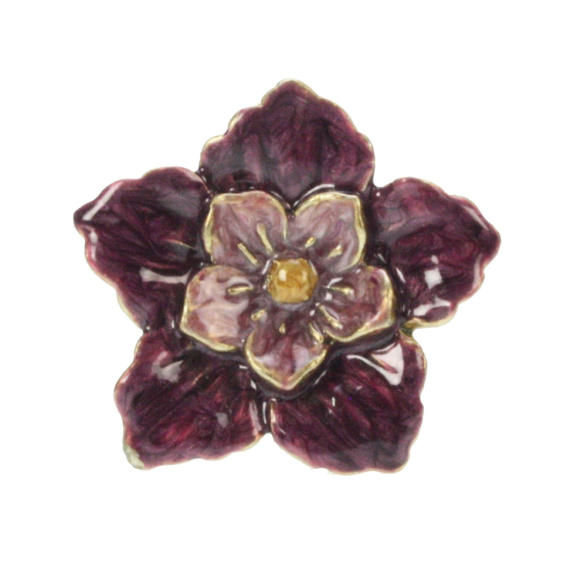 Deurknop Bloem paars Ø4x6cm