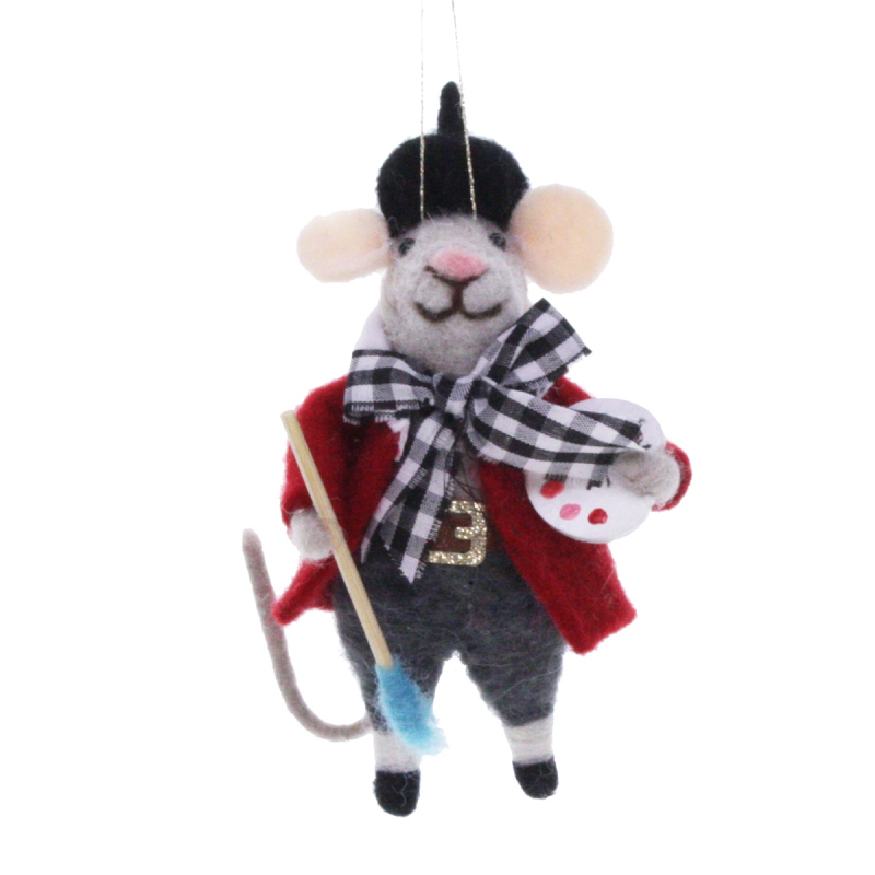 Muis schilder 8x7x13 cm