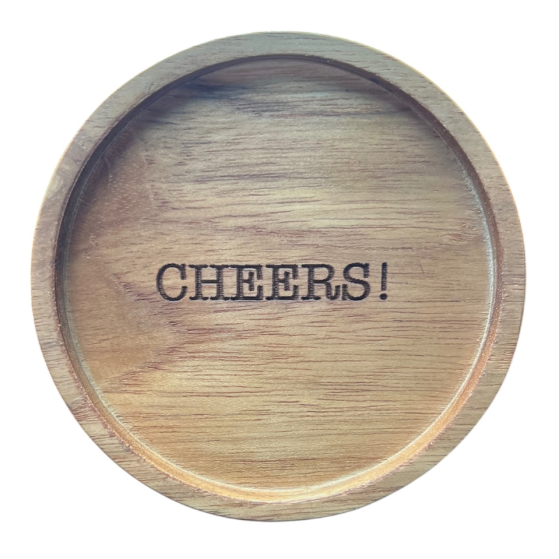 Onderzetter Dino Cheers rond hout dia 10 cm