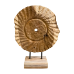 Fossiel Houten Ornament op Voet