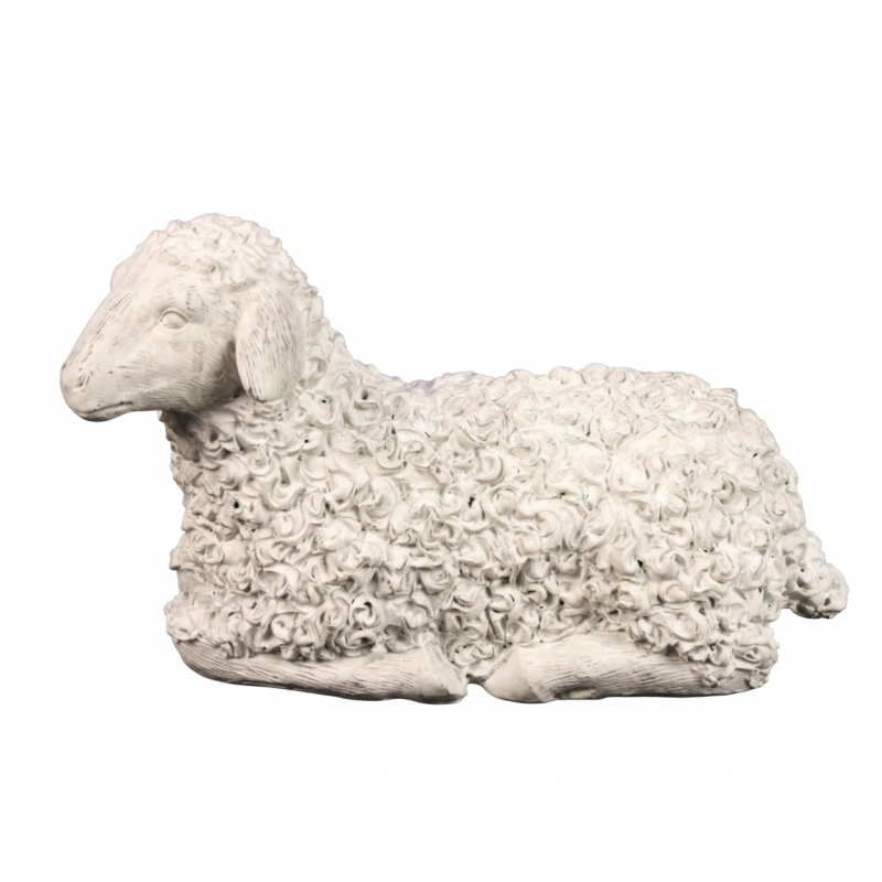 Schaap liggend wit 13x5x8,5cm