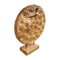 Honeycomb Houten Ornament op Voet