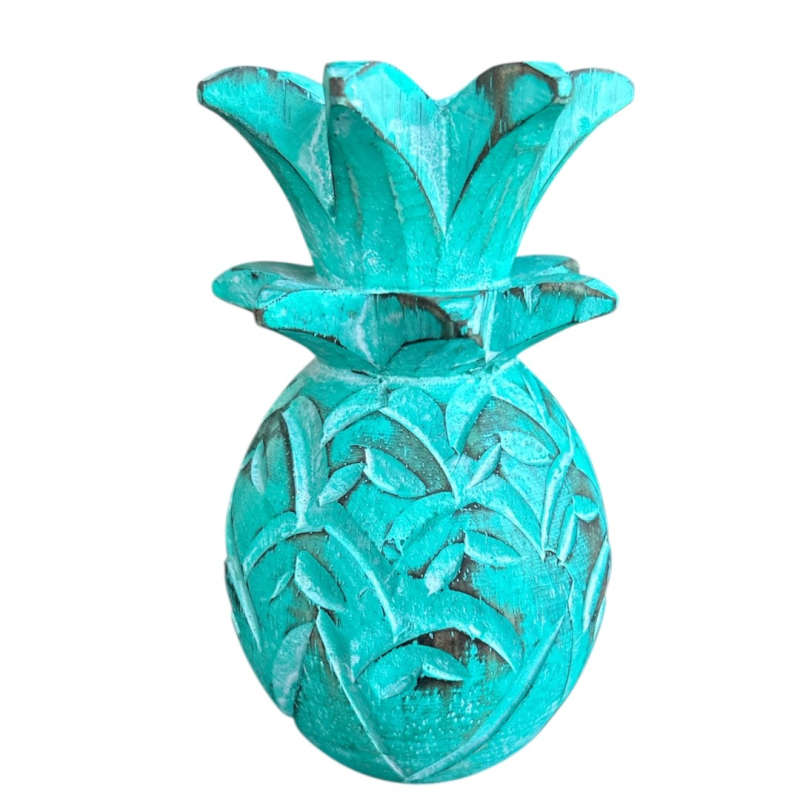 Houten Ananas Turquoise