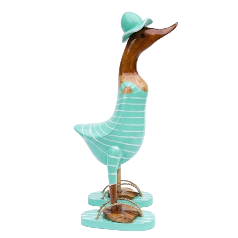 Houten eend Luca S turquoise