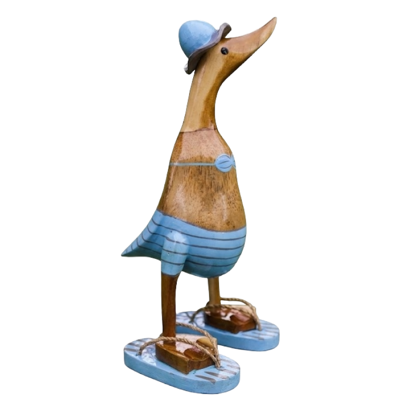 Houten eend Mila S lichtblauw