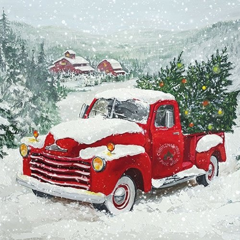 Servetten "Christmas Truck" 33x33 cm