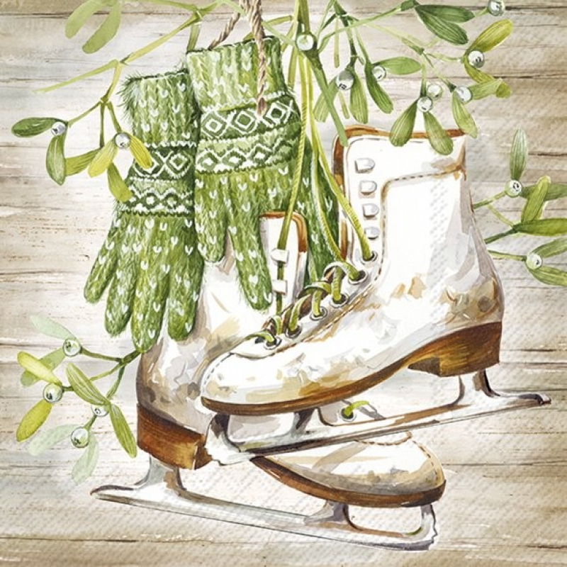 Servetten "READY TO ICE SKATE" 33x33 cm