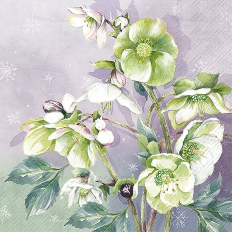 Servetten "WINTERBOEKET licht lila" 33x33 cm