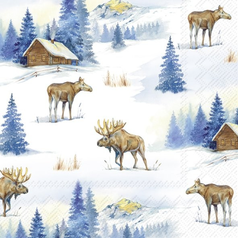 Servetten "ELK LANDSCAPE" 33x33 cm