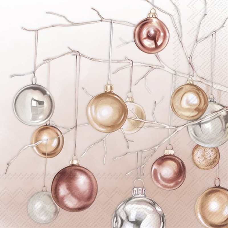 Servetten "COPPER BAUBLES" 33x33 cm