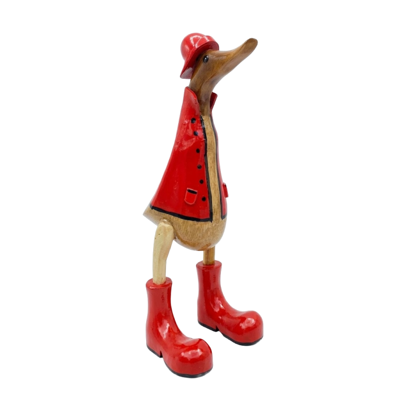 Houten eend Justus S regenjas rood
