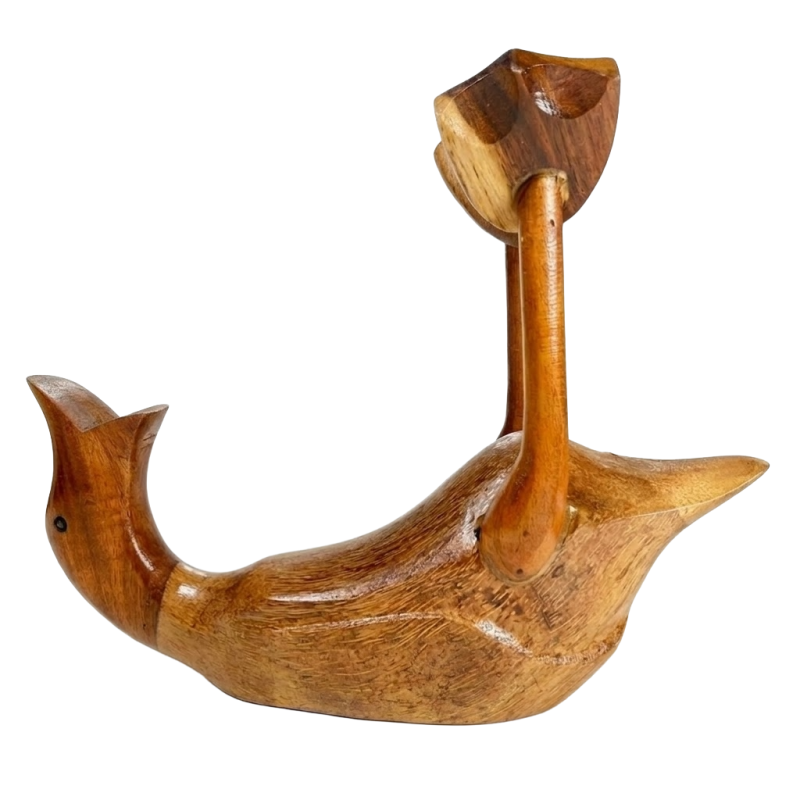 Houten eend Edda fleshouder