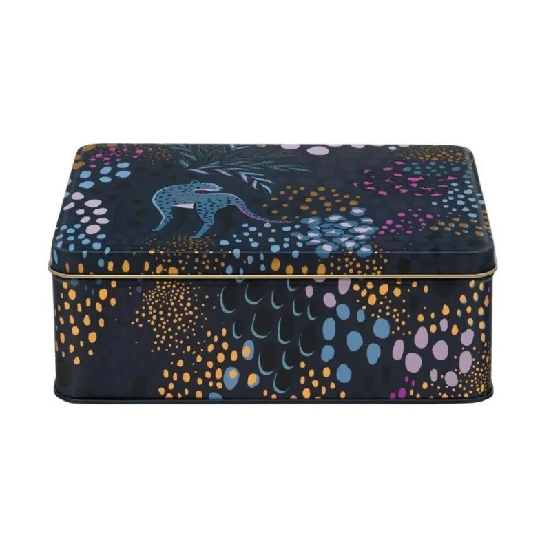 Blik Sara Miller "Midnight Leopard" Rechthoek