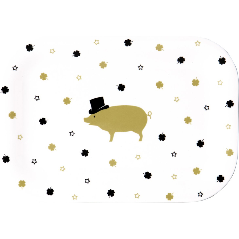 Dienblaadje "Mr pig gold"