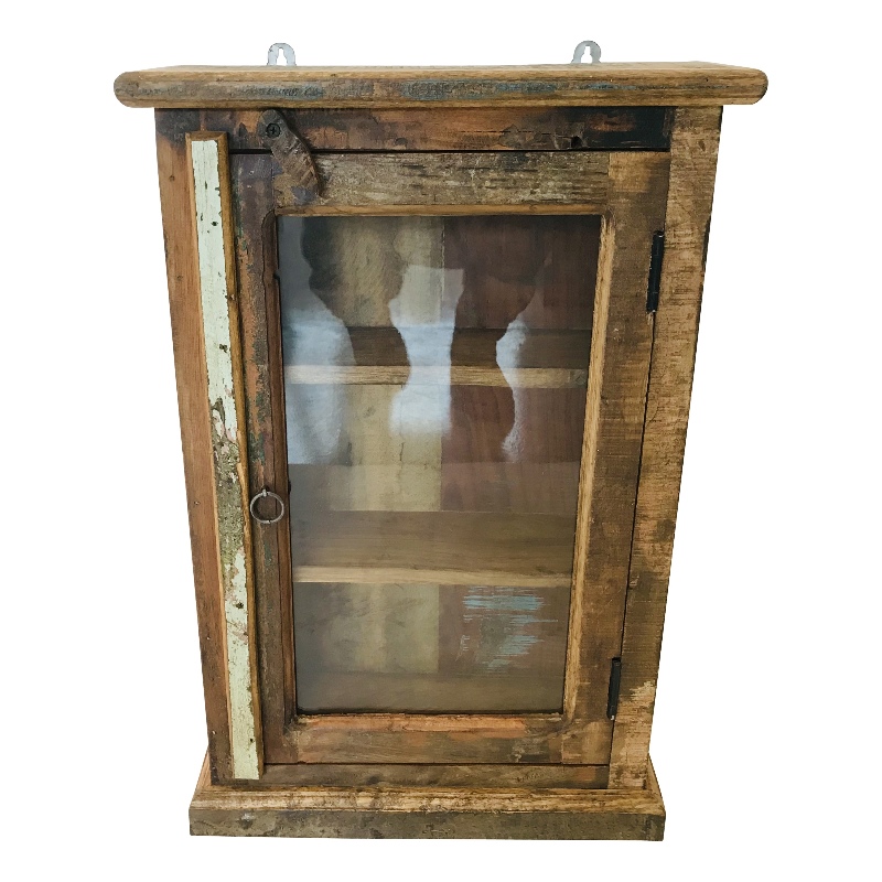 Wandkastje "Old Wood" – Authentiek Gerecycled Hout (31 x 13 x 46 cm)