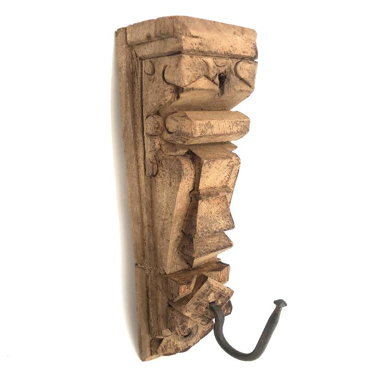 Rustieke Houten Wandhaak – Handgesneden (± 20-25 cm)