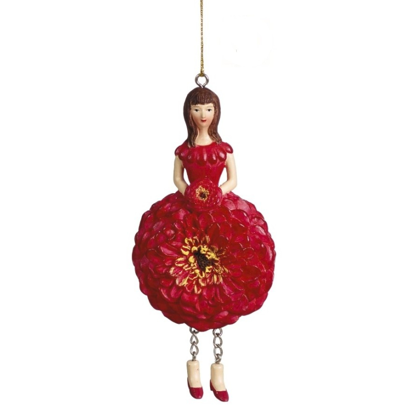 Bloemenmeisje hangend "Zinnia Rood"